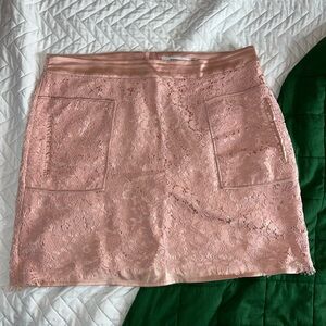 JustFab Blush Lace Mini Skirt